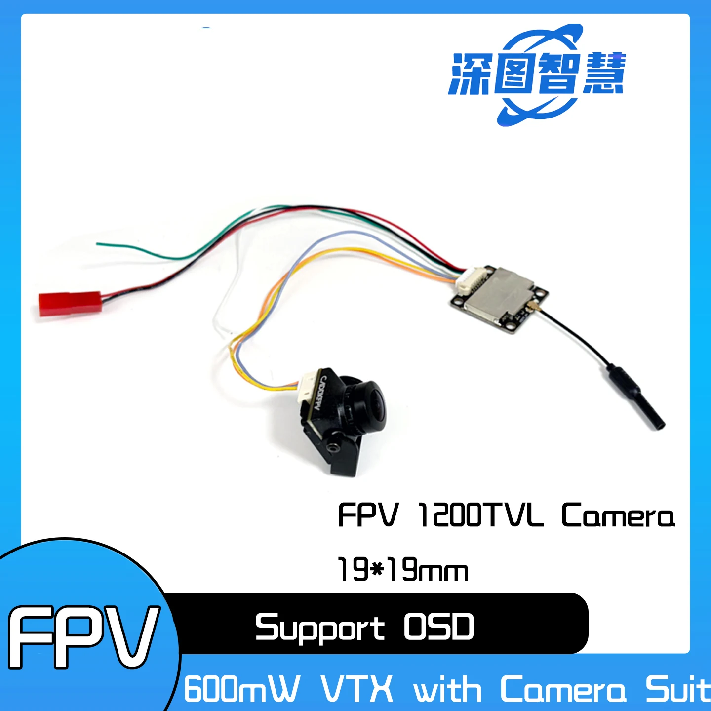 SLONWAKE 5.8G FPV 600mw Video Transmitter VTX and Caddx Ratel 2 1200TVL Night Vision Camera For FPV Racing Drone RC Model
