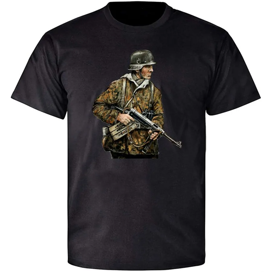 Elite Staffel Unit Military Soldier MP40 Printing T-Shirt Cotton O-Neck Short Sleeve Men\'s T Shirt New Size S-3XL