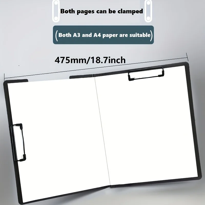 1pcs A4 File Folder Clipboard Writing Pad Memo Clip Board Clips Test Paper Storage Organizer School Supplies Office Stationary