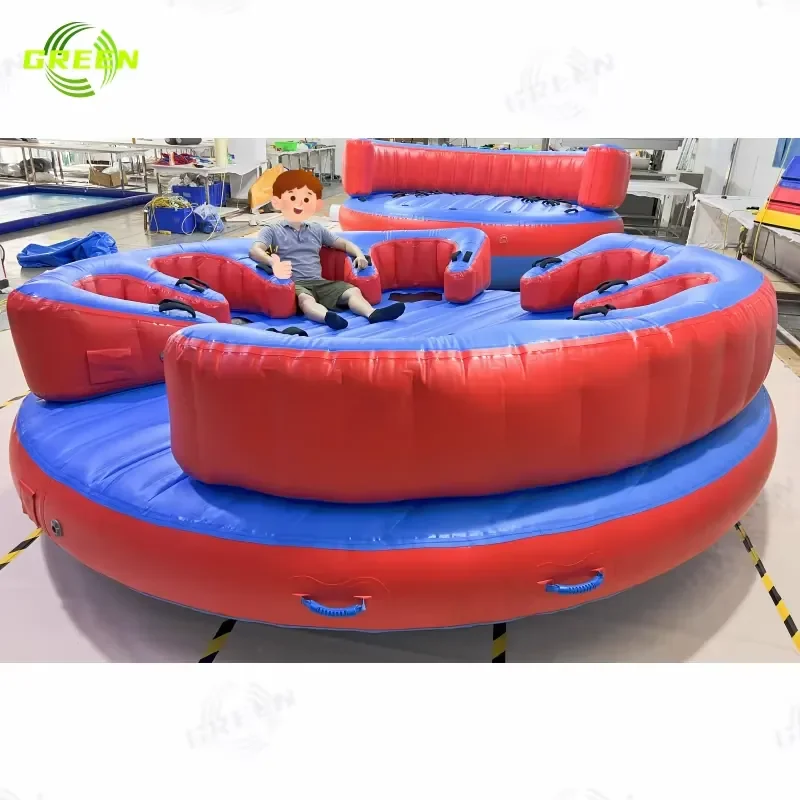 Green Inflatable Swim Rider Tow Tube Float Inflatable Water Sports Open Buoy Heavy Harness Towable with d Rings