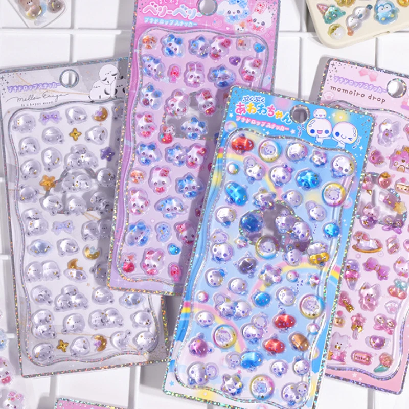 Autocollant décoratif aléatoire en PVC, Animal en relief, pour bouteille d'eau, carnet de notes, Journal, Scrapbooking, décoration de coque de téléphone, 1/3 feuilles