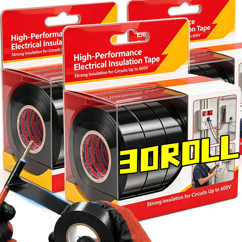 30-2pcs Black Strong Adhesive Flame Retardant PVC Electrical Insulation Tape Wire Harness Tape Electrical Wiring Waterproof Tape