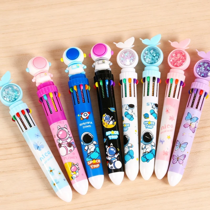 

Cute Rabbit 10-Color Click Pen Set Retractable Multicolor Ballpoint Pens with Smooth Ink for Students for Office Stationery