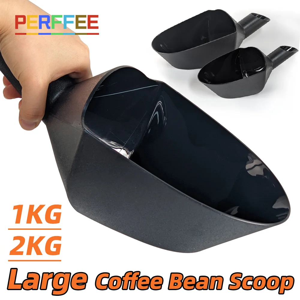 Coffee Bean Scoop Large 1KG/2KG Green Bean Spoon Coffee Beans Shovel Green Coffee Shovel ABS Black Coffee Scoop For Coffee Bean