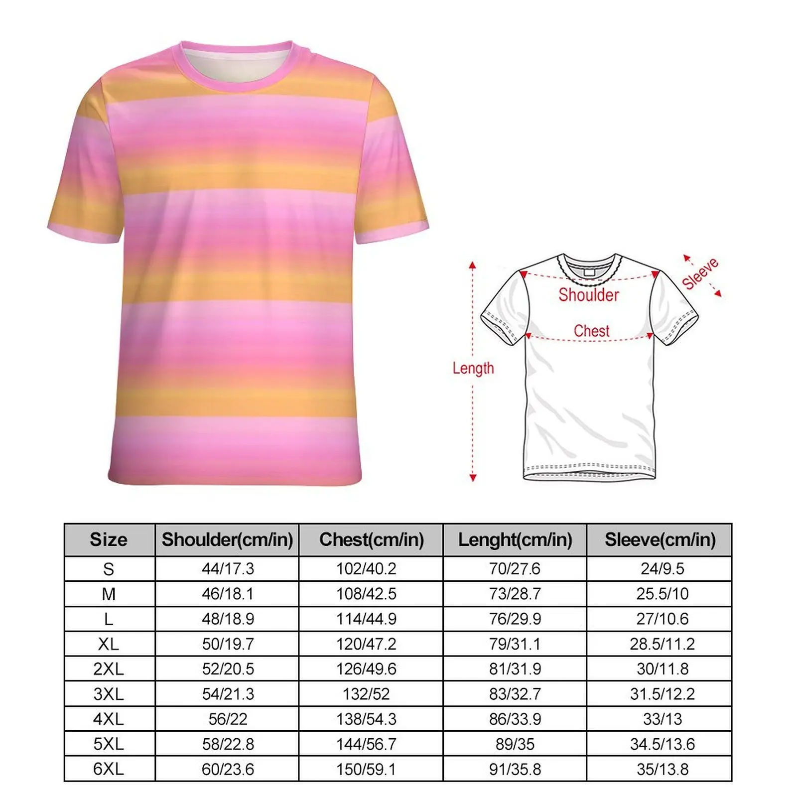 Tropical Sunset T-Shirt Pink and Orange Harajuku T-Shirts Couple Casual Tshirt Original Short Sleeves Design Top Tees Big Size
