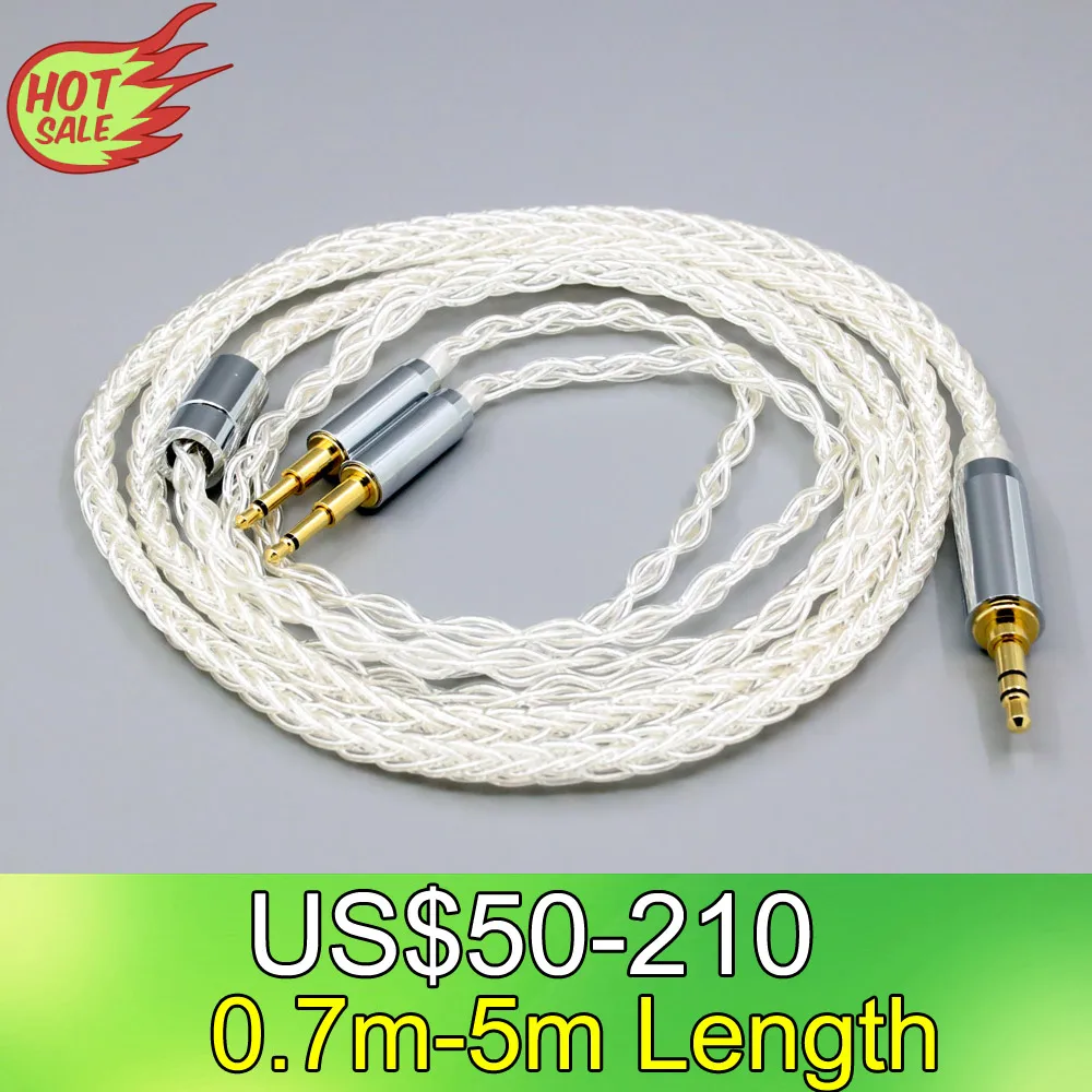 LN008393 8 Core 99% 7n Pure Silver Palladium Earphone Cable For Sennheiser HD477 HD497 HD212 PRO EH250 EH350 Dual 2.5mm