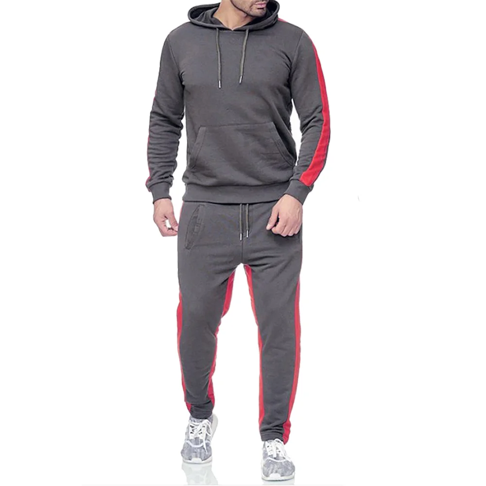 Nova moda agasalho para homens com capuz de fitness roupas de ginásio dos homens correndo conjunto roupas esportivas jogger terno de inverno esportes