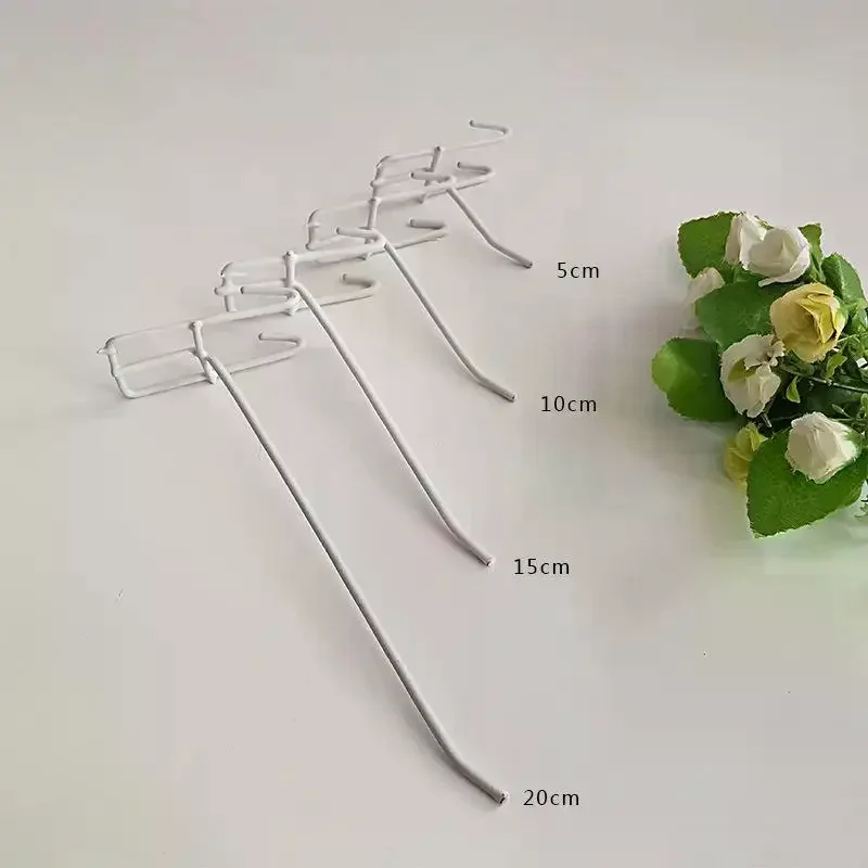 1Pcs 3.2mm Thickness Supermarket Iron Wire Mesh Hanging Hooks 5/10/15/20cm Screen Hooks Iron Grid Hooks For Screen Grid