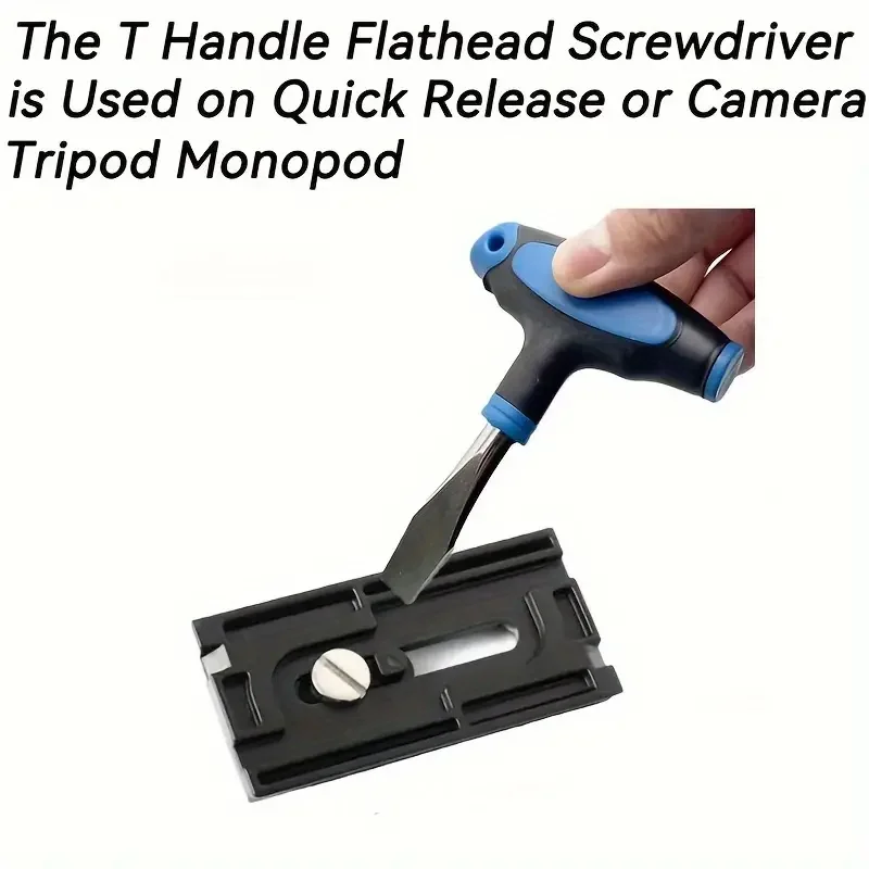 1/4 3/8 Flat Head Screwdriver With T-Handle Grip For Quick Release Plate Camera Tripod & Monopod Slotted Screwdriver Tools Pack