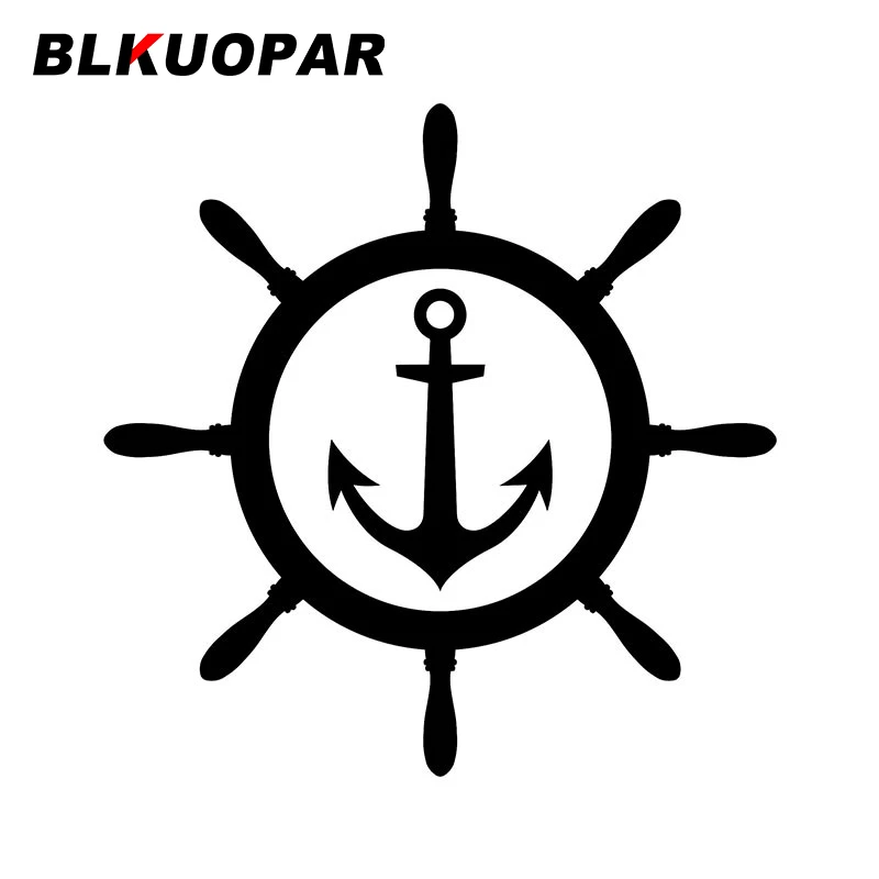 BLKUOPAR Anchor Monogram Ship Wheel Nautical Car Stickers Creative Scratch-Proof Decal Bumper Trunk Windshield Car Accessories