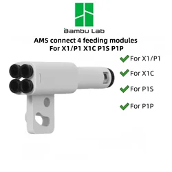 For Bambu Lab 3D printer 4-in-1 PTFE Adapter material pipe expansion port AMS connect 4 feeding modules For X1/P1 X1C P1S P1P