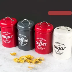 Vintage Metal Kitchen Storage Canister Jars 1.2L Tea Coffee Sugar Food Storage Container Sealed Cookie Jar Kitchen Supplies