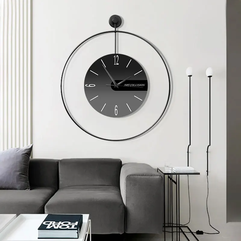 Living room decoration clock creative light luxury decoration wall clock simple modern restaurant art wrought iron mute clock