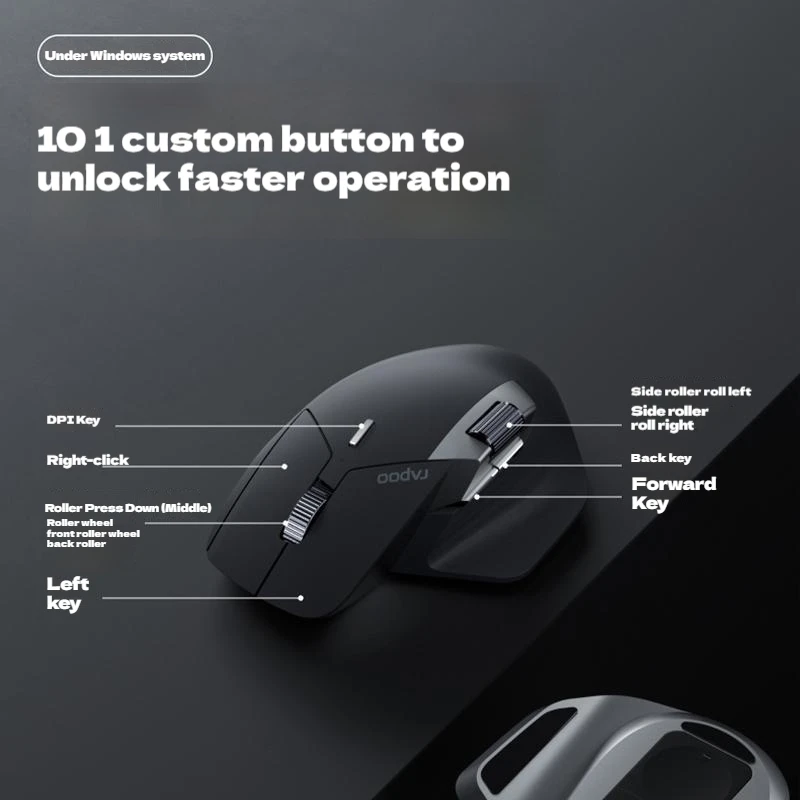 Rapoo MT760NL Multi-mode wireless StarFlash mouse PAW3311 12000DPI Ergonomic gaming mouse RGB light display low latency notebook