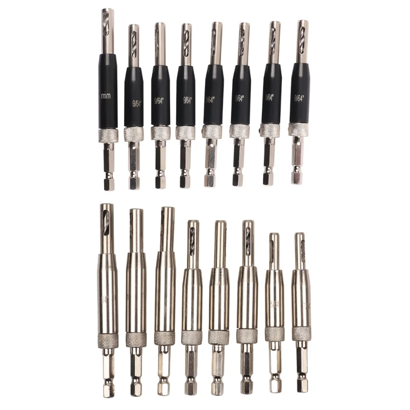 

Q1JB 8Pcs Self Centering Drill Bit Set for Hinges Center Drill Bits Set for Wood Woodworking Door Window Cabinet Hinge