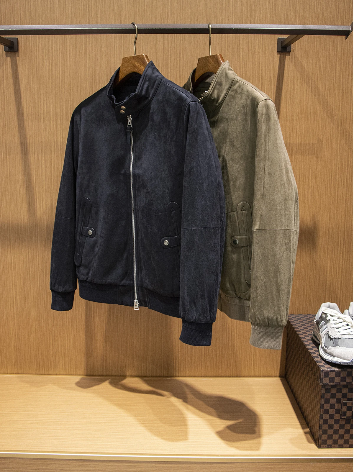 

High Quali Men's Casual Suede Jaet Collar Cotton Inner Autumn Winter Faion Ci Sle Zipper Closure Long Sve...