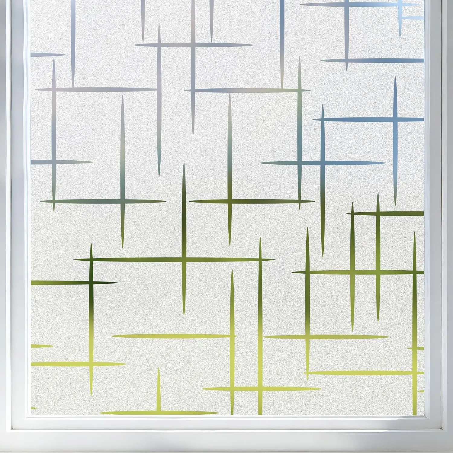Static Cling Window Film Self Adhesive Semi Transparent Privacy Sun Blocking Modern Home Office Living Room 45cm 60cm