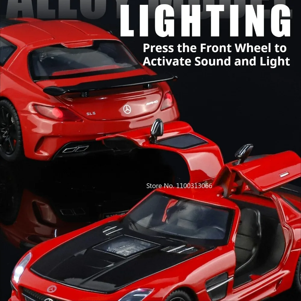 1:24 SLS Mitsubishi EVO9 Giocattoli Modelli in metallo Auto Ruota Tirare indietro Auto sportiva in miniatura Simulato Modello di veicolo interno Decorazioni per la casa