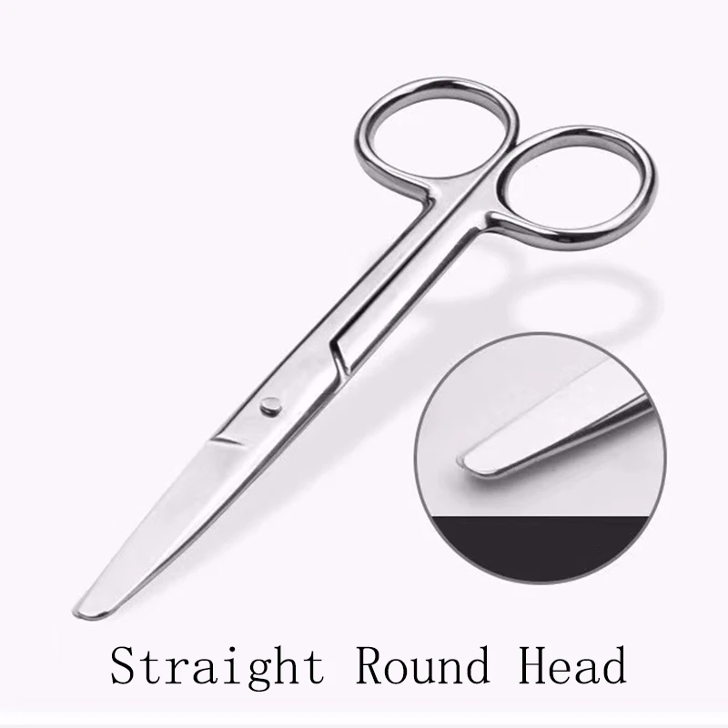 Medical Surgery Surgical Scissors Stainless Steel Tissue Tool Ophthalmic Suture Removal Straight Round Curved Sharp Head 12.5CM