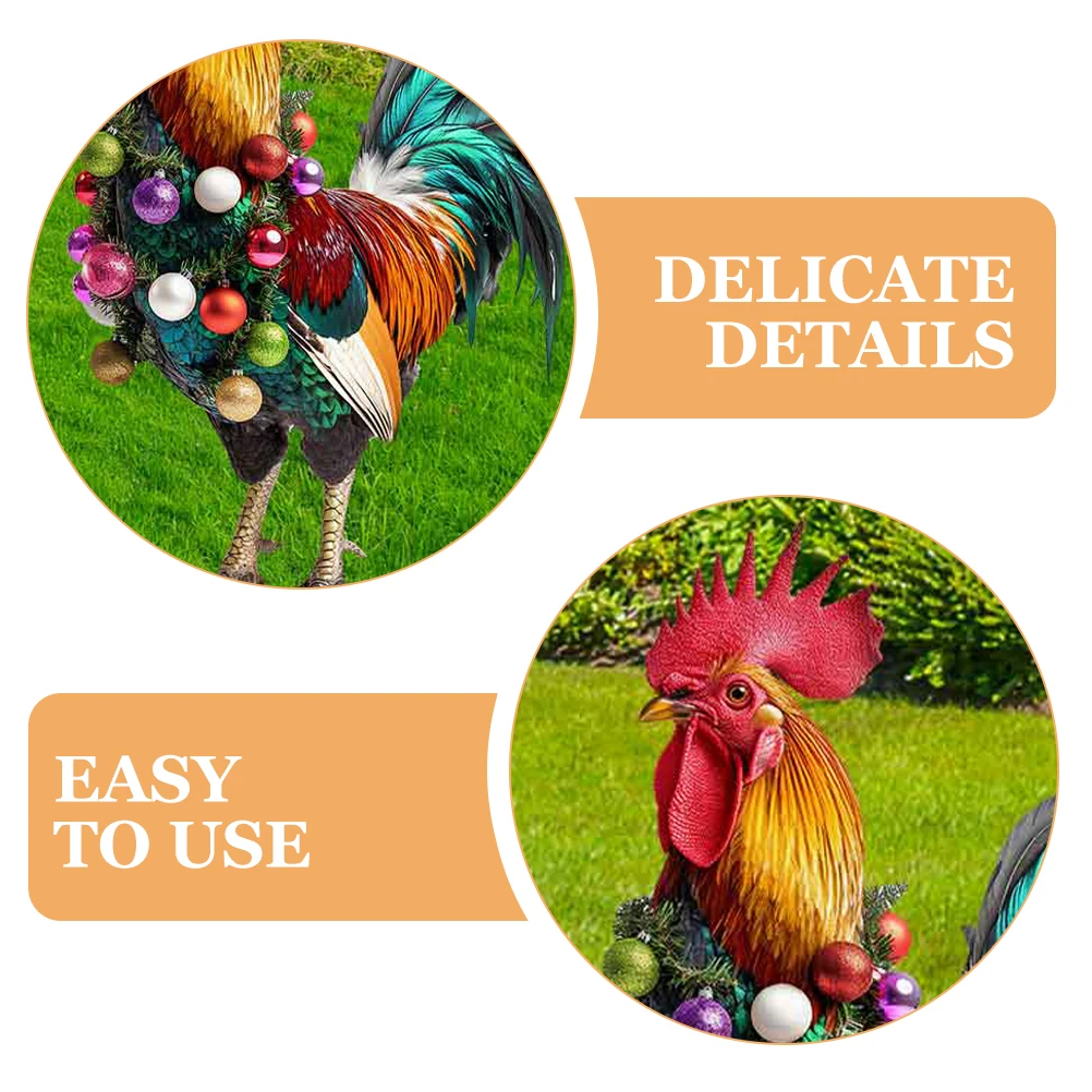 

Christmas Chicken Stake Lawn nament Garden Sign Light Bulb Decoration Outdoor Yard Decorative Iron Reliable Modern Farmhouse