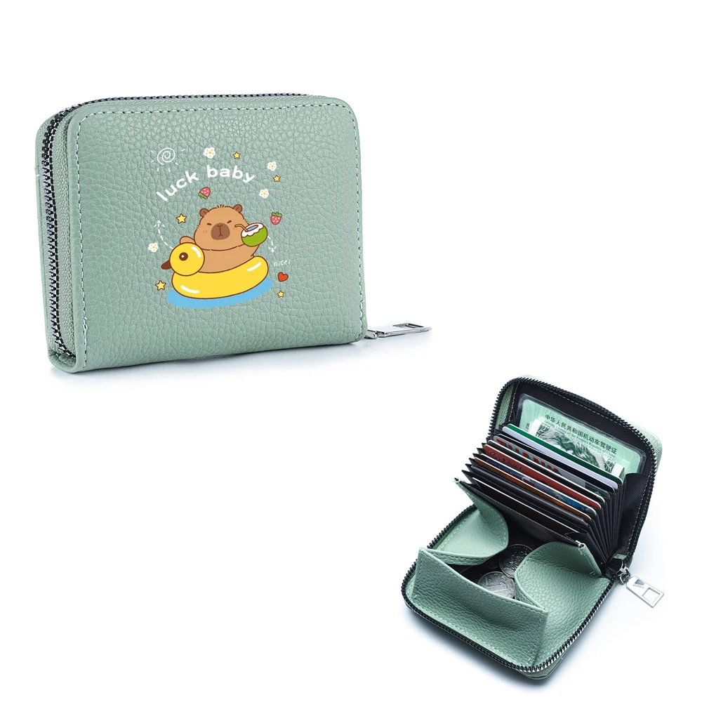 

Capibala Women's Short Zipper Wallet Zero Wallet PU Leather Simple Multi Card Slot Wallet