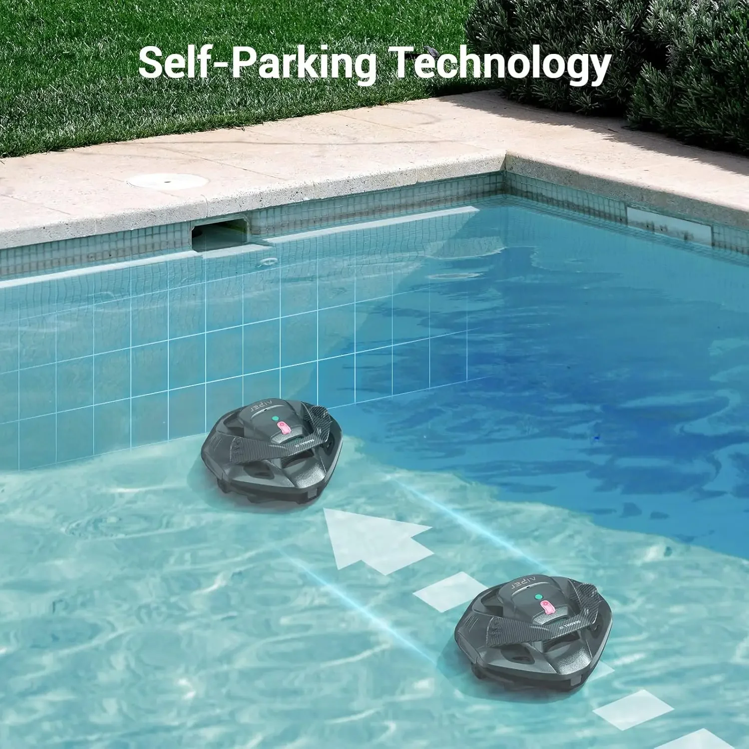 Aspirateur de piscine robotique sans fil, moteurs d'entraînement pour touristes, auto-stationnement, parfait pour piscine plate hors sol