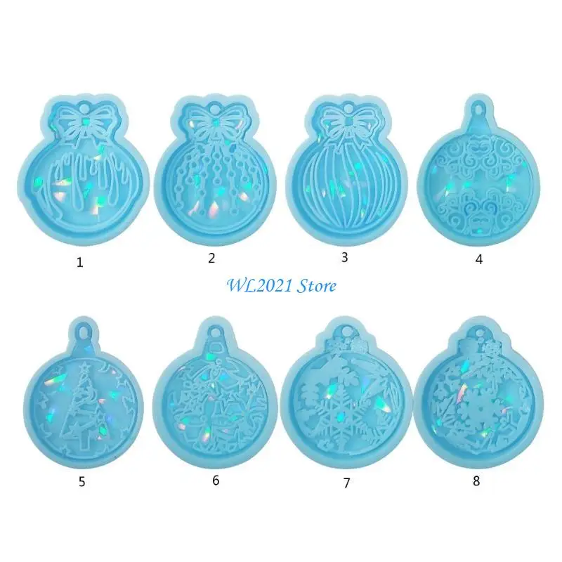 G5GC الضوء والظل سلاسل المفاتيح العفن DIY الايبوكسي الحرفية قلادة عيد الميلاد قالب مجوهرات