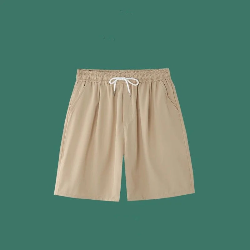 Thin Summer Loose Fashion Street Casual Simplicity Cargo Shorts Handsome Elastic Waist Solid Color Pockets Sports Men\'s Clothing