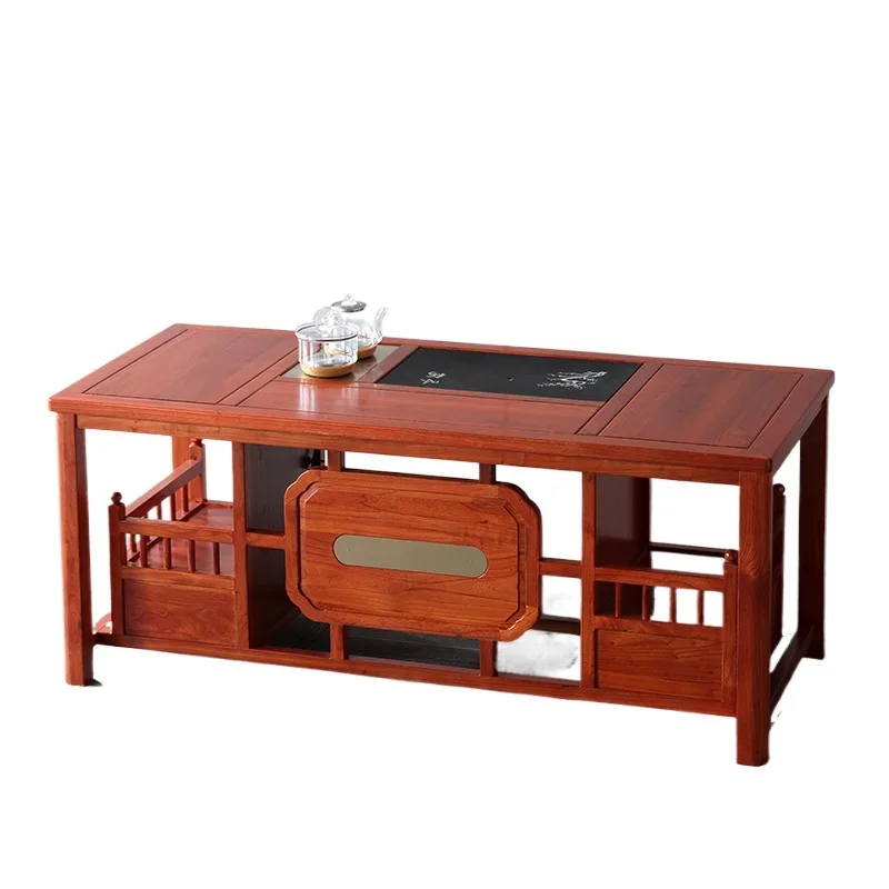 

New Chinese style solid wood tea table and chair combination office home tea table one body Kung Fu Zen tea table