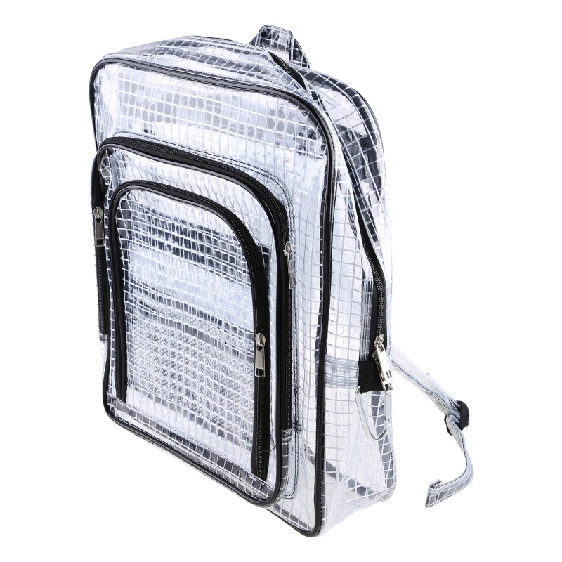 E74B Anti-static Clear PVC Backpack Cleanroom Engineer Tool Bag for Computer Tools Working Transparent Daypack