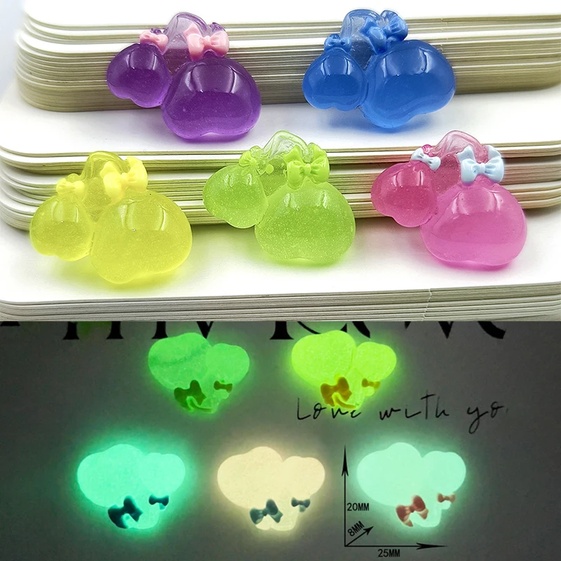 5pcs/1pc Luminous Fig Resin Handmade DIY Accessories Cream Glue Desktop Ornaments