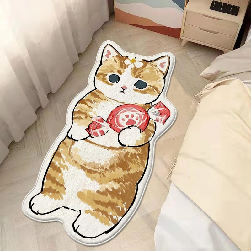 Kawaii Cartoon Bedroom Carpet Fluffy Soft Bedside Rug Non-slip Floor Mat Kid Girl Bedroom Long Area Rugs Home Decor Tapis 러그