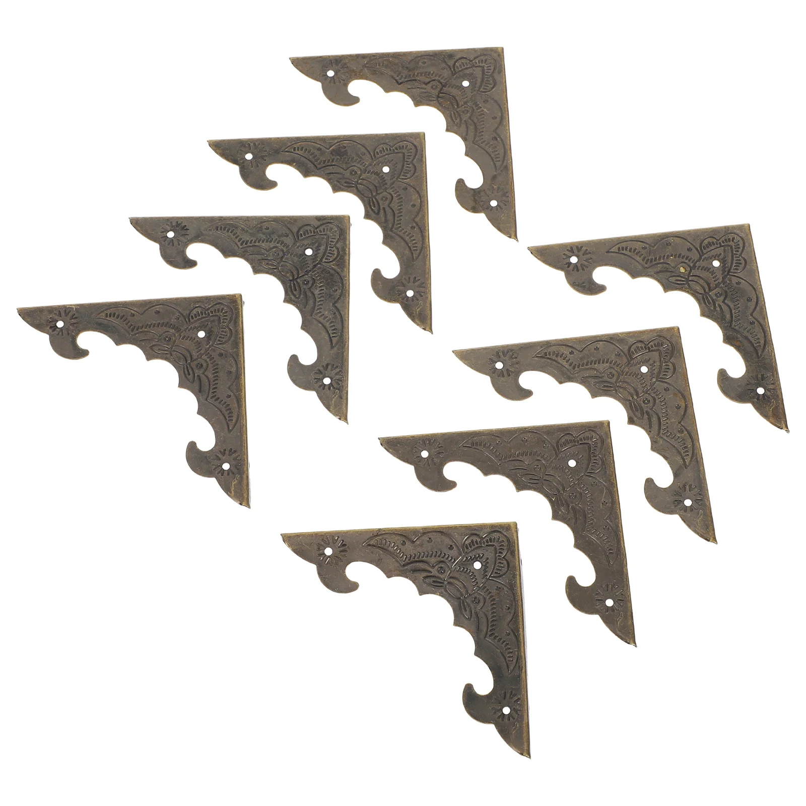 

8 Pcs Wooden Box Decoration Vintage Metal Corner Protectors Furniture Brackets Durable Dresser Guards Box
