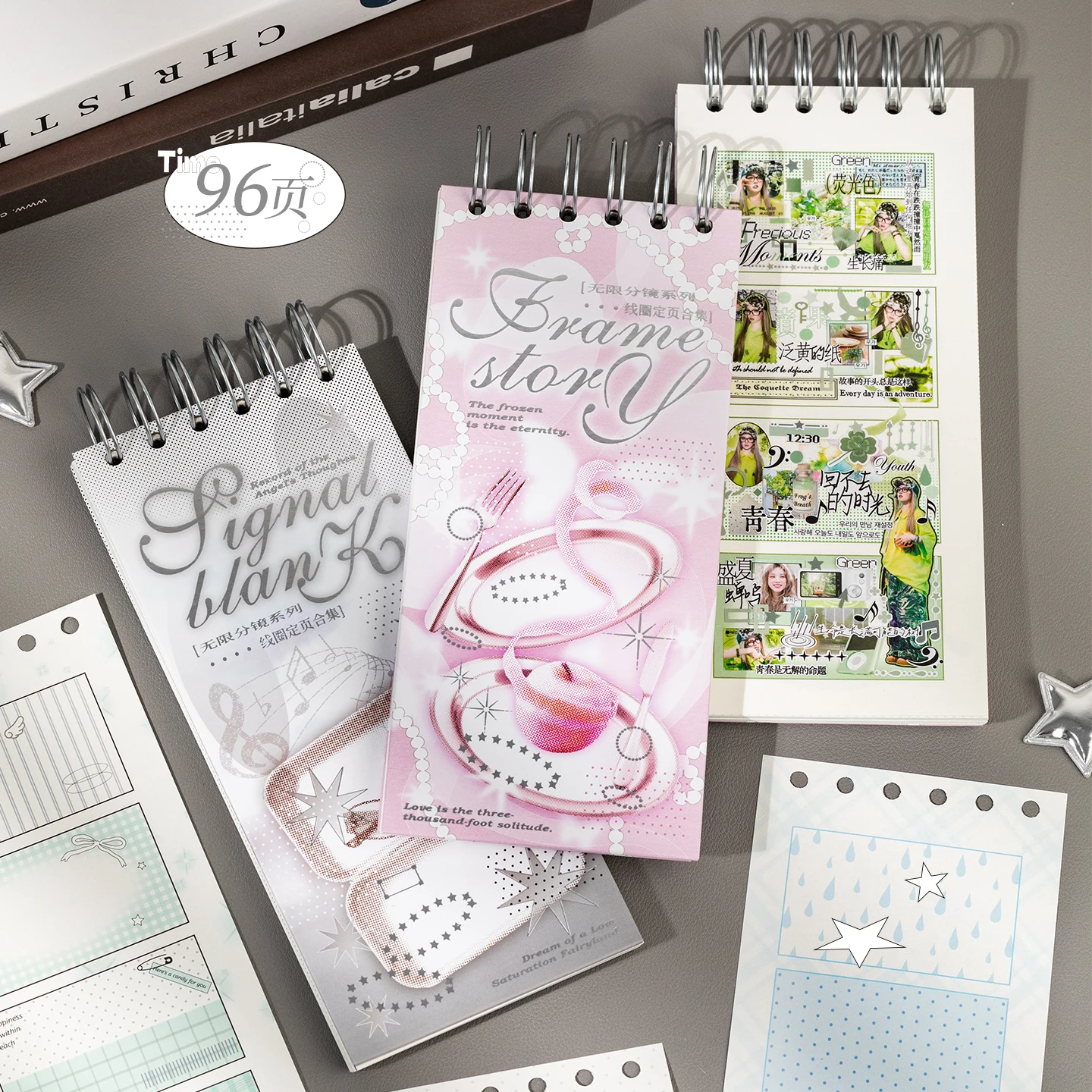 2 Style Infinite Storyboard Series Coil Fixed Page Sticker Book DIY Journal Photo Scrapbooking Diary Collage Decorative Stickers