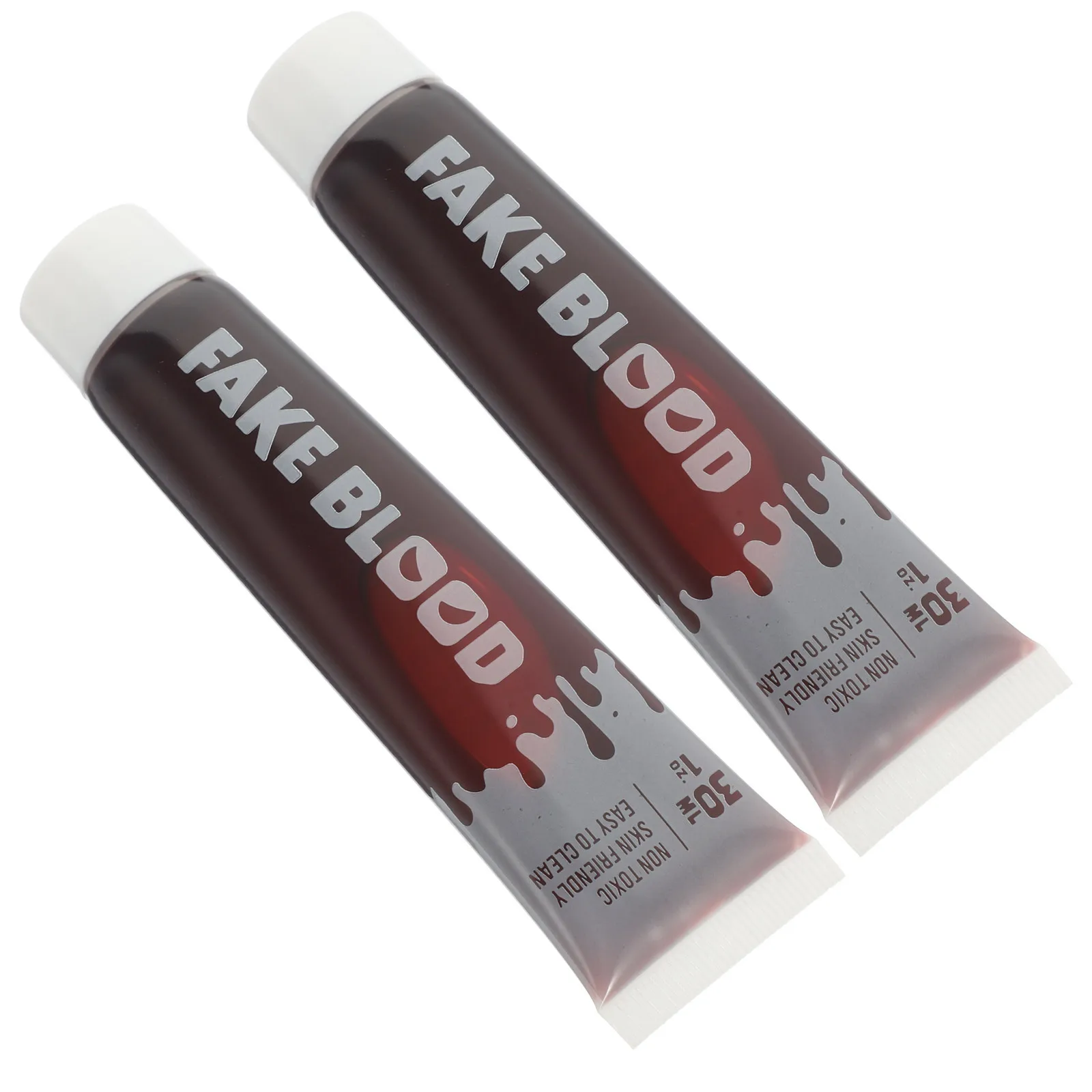 2 ขวดเลือดปลอมสำหรับแต่งหน้าฮาโลวีน สีแดง สำหรับแต่งหน้าซอมบี้ เอฟเฟกต์สยองขวัญ แผลเป็น รอยฟกช้ำ แกล้งคน