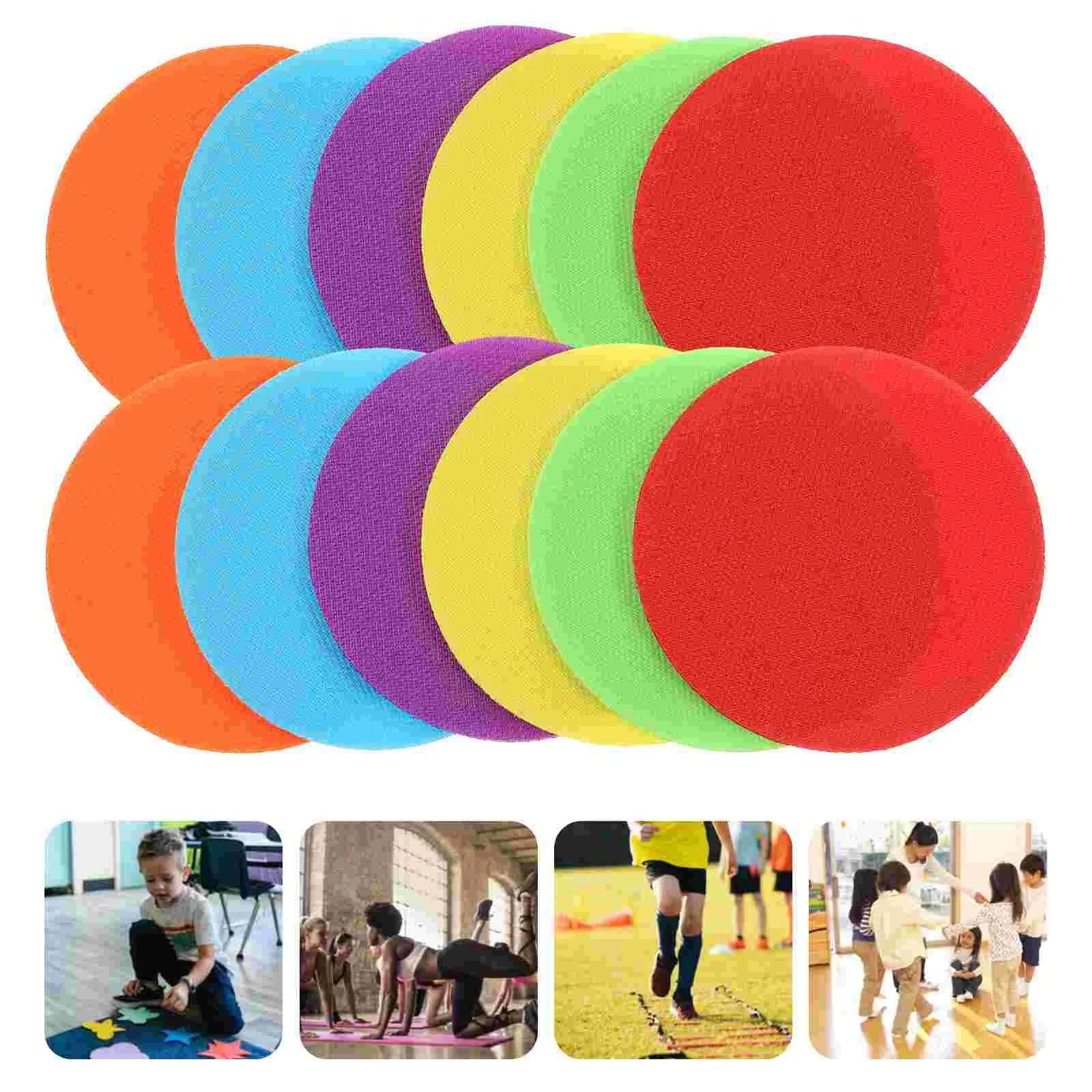 

30 Pcs Game Trainning Sticker Training for Classroom Circular Carpet Marker Family Teaching Round Rugs