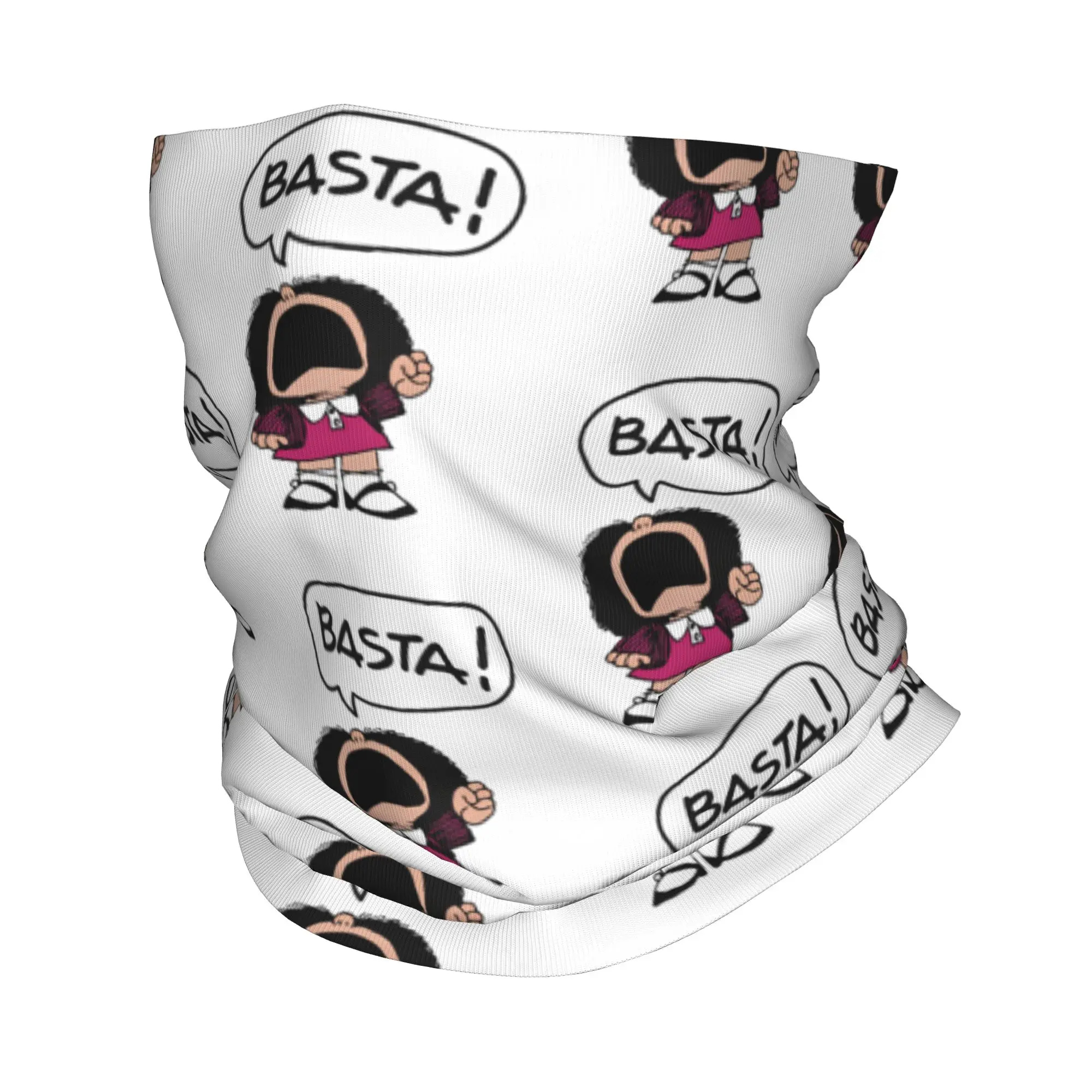 

Mafalda Enough! Bandana Neck Gaiter Printed Cartoon Girl Wrap Scarf Multi-use Headband Cycling Unisex Adult All Season