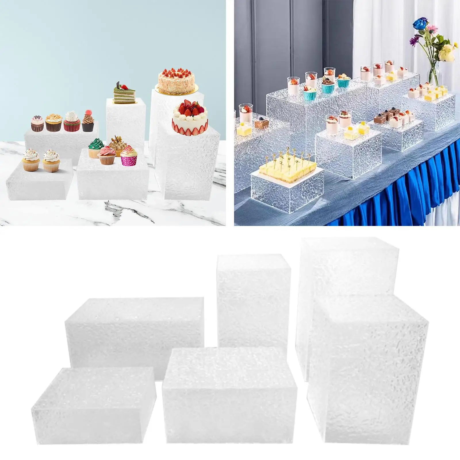 

6x Acrylic Display Stand Dessert Table Display Set Buffet Riser for Plants Small Easels Dessert Flower Arrangements Cosmetics