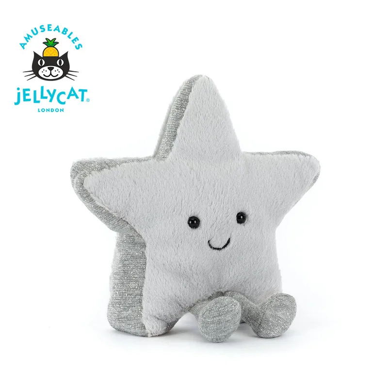 

Плюшевая игрушка-компаньон Jellycat UK Fun Silver Star, креативная фигурка, подарок