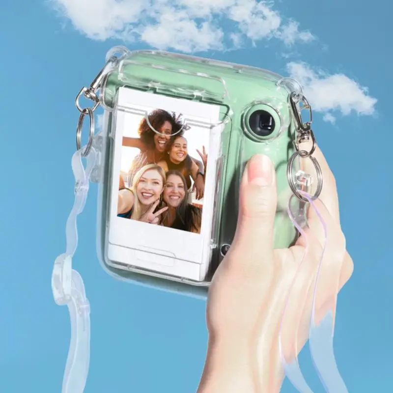 

Защитный корпус с кристаллами, прозрачный с наклейкой для чехла для хранения Instax Mini11, набор из трех предметов, сумка для фотографий