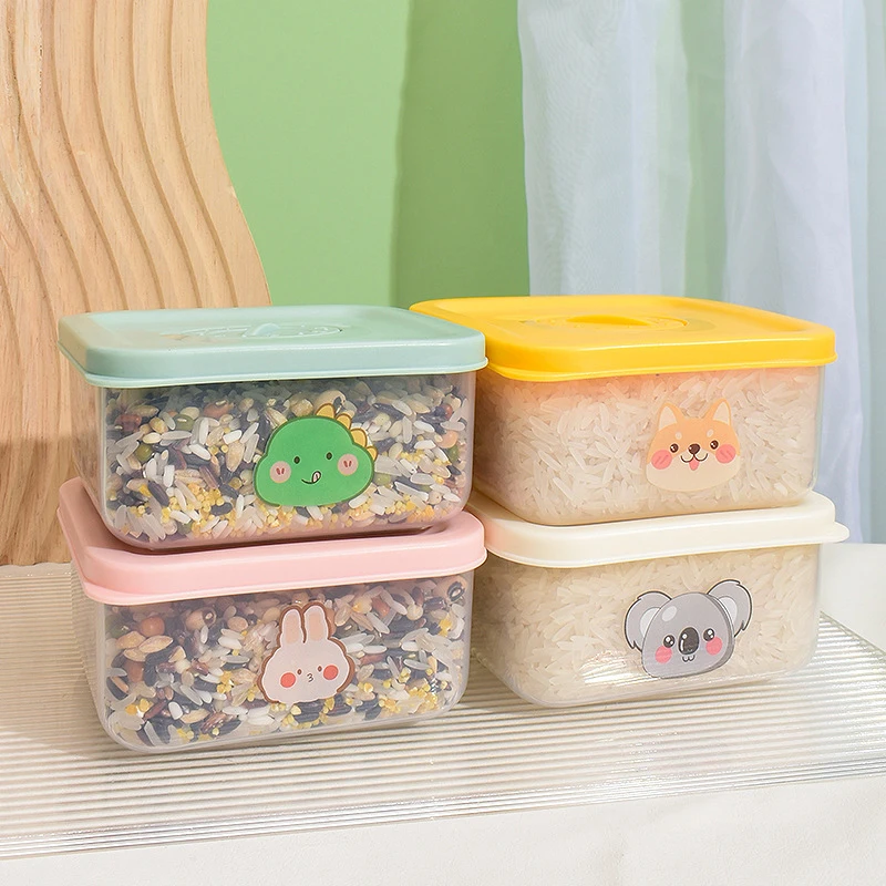 Coarse Grain Rice Sub Packaged Box Rice Small Lunch Box Food Grade Kitchen Refrigerator Storage Fresh-keeping Box