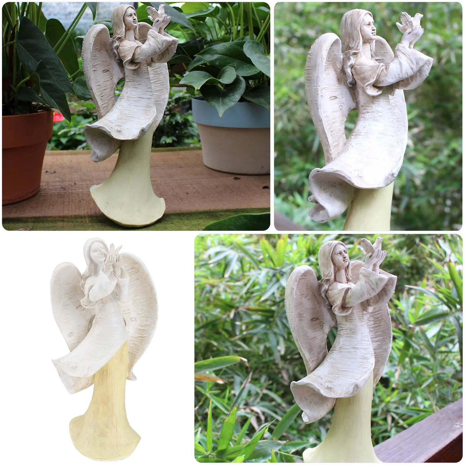 Resin Angel Statues Outdoor Decoration Durable Delicate Home Accent Courtyard Sculpture Gifts Birthday Housewarming