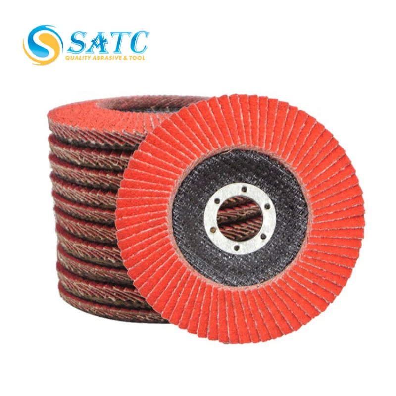 SATC high quality abrasive cutting wheel flexible flap disc for stainless steel alloy grit 120 polishing ceramic bronze 5 inch