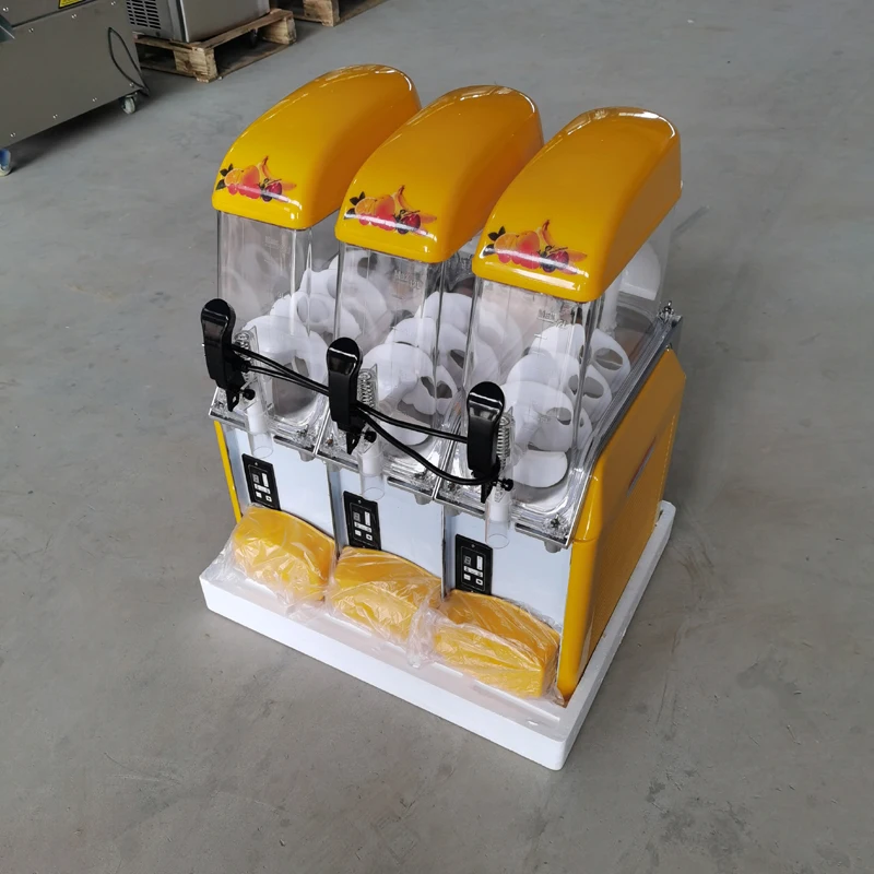 12L Slush Machine Single Cylinder Ice Slusher 550W Snow Melting Machine Smoothies Granita Machine Yellow