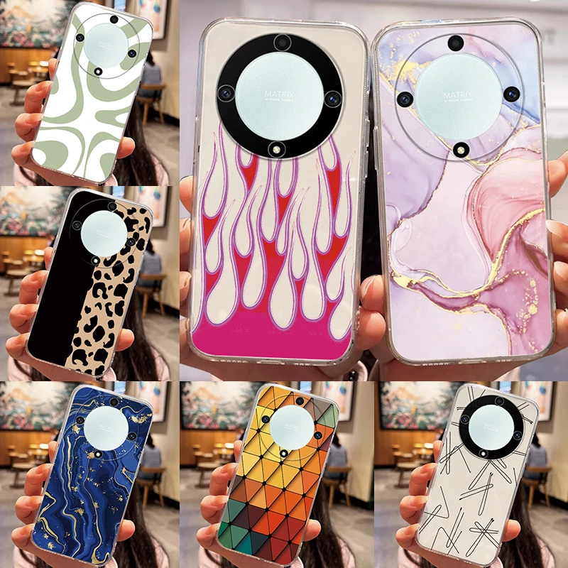 For Honor X6 X6S X8 X6a X7a X8a X9a X6b X8b X9b Magic 5 6 Lite 50 Lite Huawei Mate 20 Pro Silicone Speckle Back Phone Clear Case