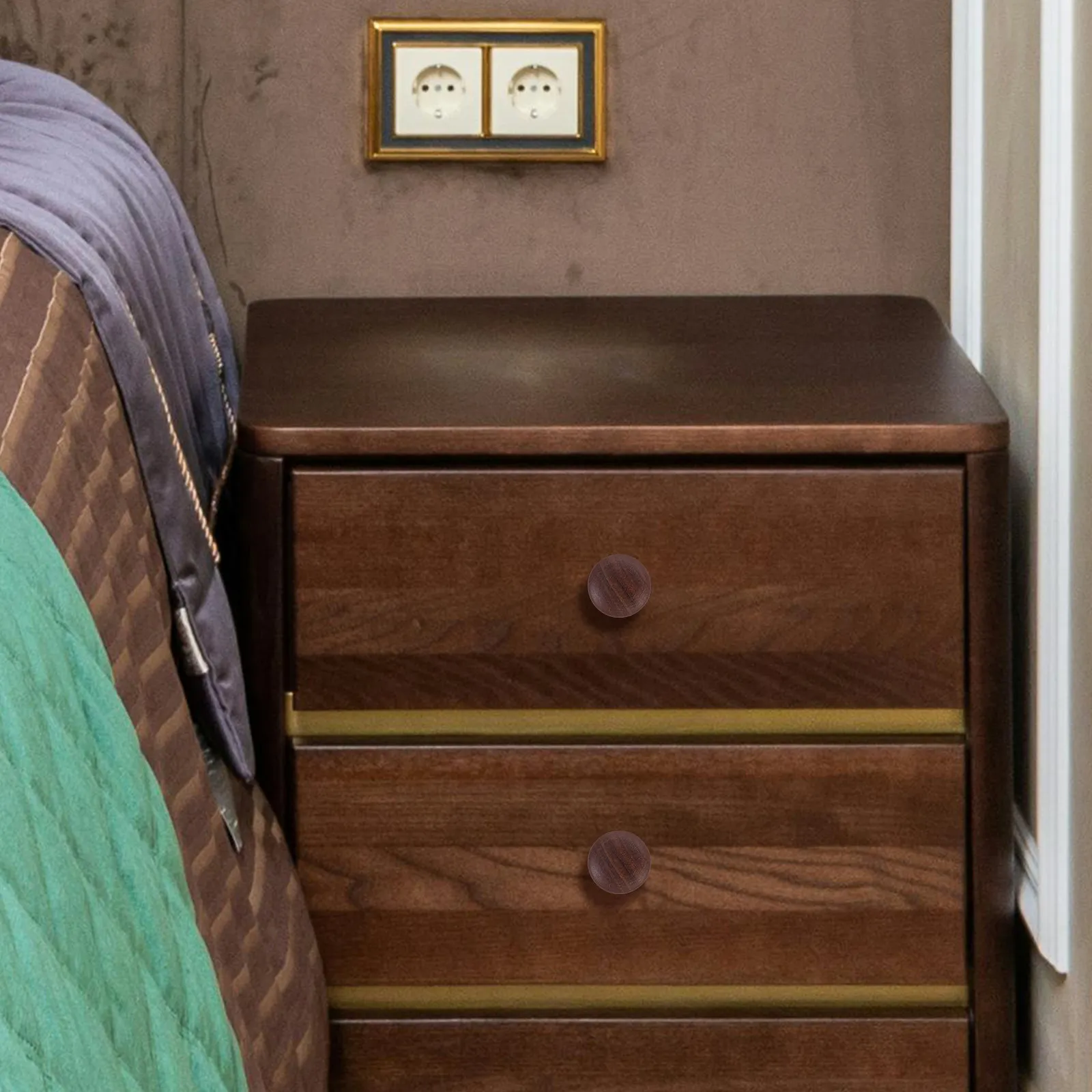 

10 шт. ручек для шкафов из орехового дерева, эргономичные ручки для ящиков из массива дерева, винтажные деревенские ручки для кухонной мебели и комодов