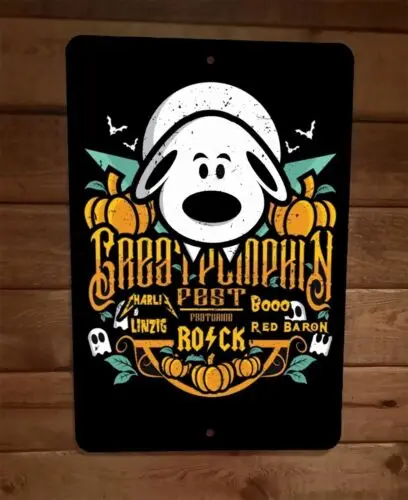 The Great Pumkpin Fest Красный Барон Хэллоуин Чарли бу 8x12 металлический настенный знак