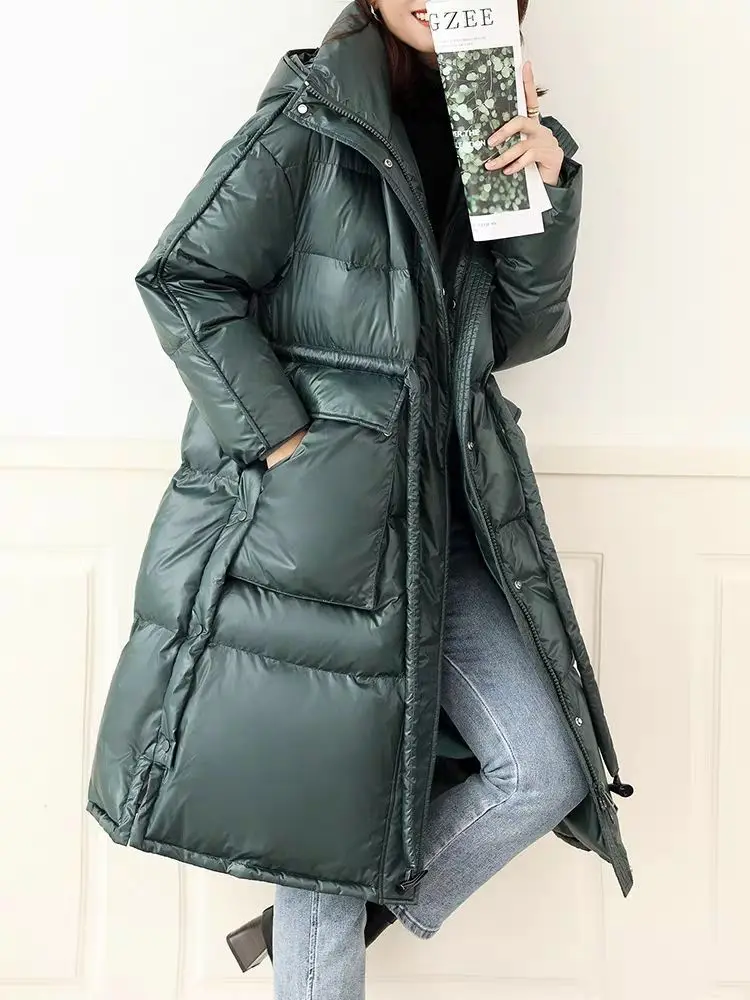 Winter New Women's Down Jacket Loose Commuting Hooded Windproof Down Jacket