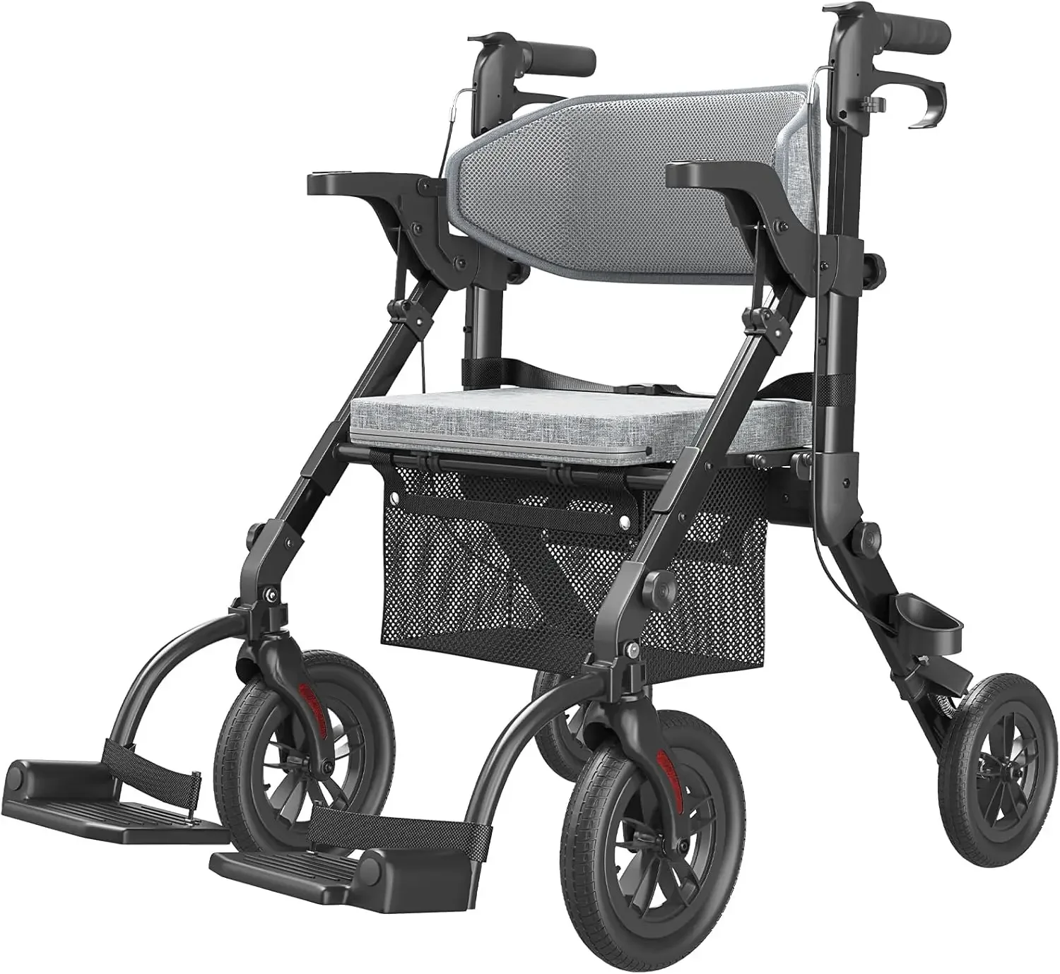 Walkers-for-Seniors-with-Seat, Walker Wheelchair Combo, Transport-Wheelchair-Lightweight-Foldable, Adult Walkers All