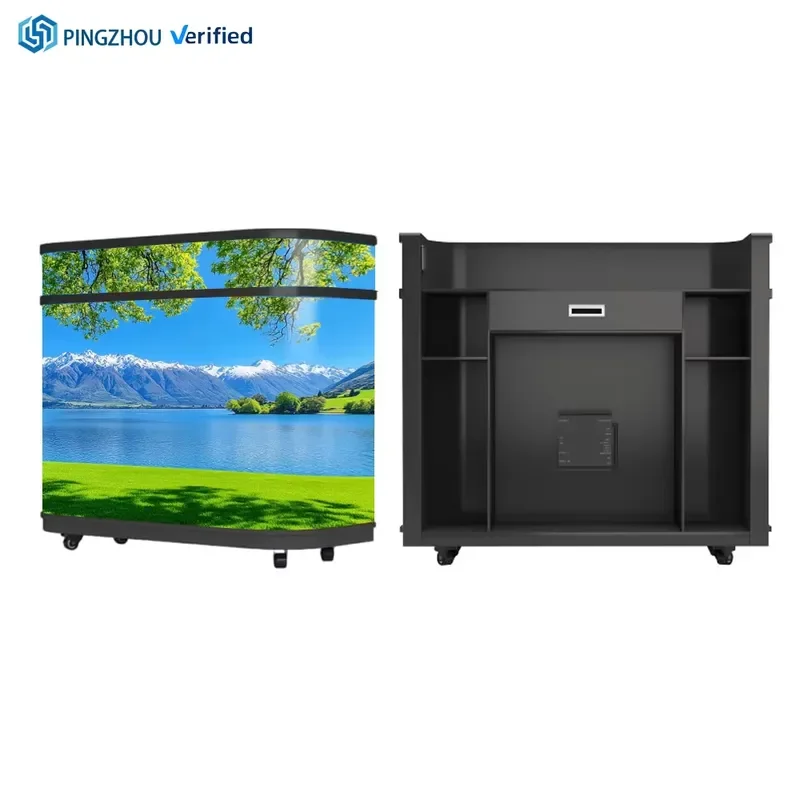 Custom Size Indoor LED Display Screen P2P2.5 Flexible Oval Counter LED Display Table DJ Front bar Exhibition Hall Counter
